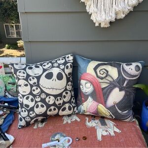 SOLD live on CHARITYLANE CLOSET Jack Skellington & Sally Big Throw Pillows!